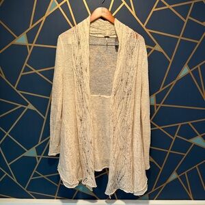 Free People L Sweater open knit cardigan bohemian